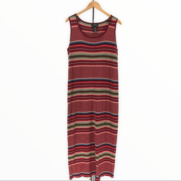 Lauren Ralph Lauren Dresses & Skirts - Lauren RL Multicolor Striped Linen Cotton Blend Tank Dress Southwestern size XL